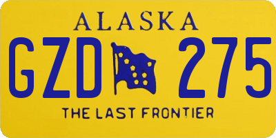 AK license plate GZD275