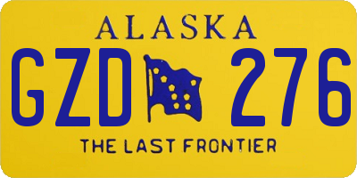 AK license plate GZD276