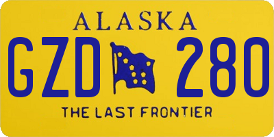 AK license plate GZD280