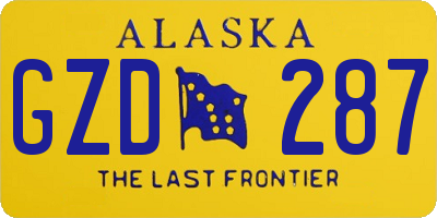 AK license plate GZD287