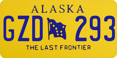AK license plate GZD293
