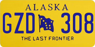 AK license plate GZD308