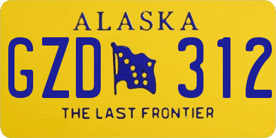 AK license plate GZD312