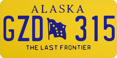 AK license plate GZD315
