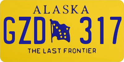 AK license plate GZD317