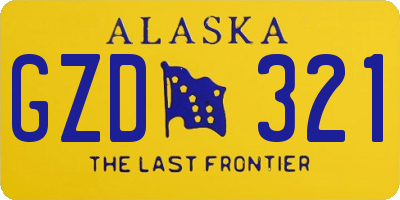 AK license plate GZD321