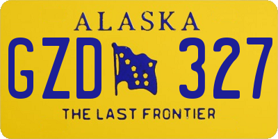 AK license plate GZD327