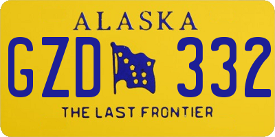 AK license plate GZD332