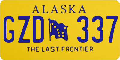 AK license plate GZD337