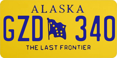 AK license plate GZD340