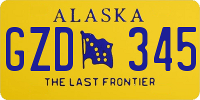 AK license plate GZD345
