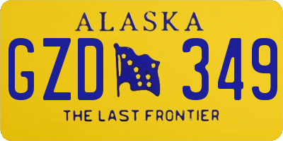 AK license plate GZD349