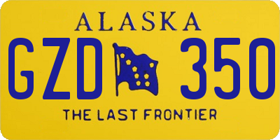 AK license plate GZD350
