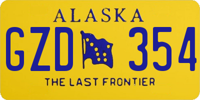 AK license plate GZD354