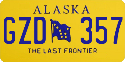 AK license plate GZD357