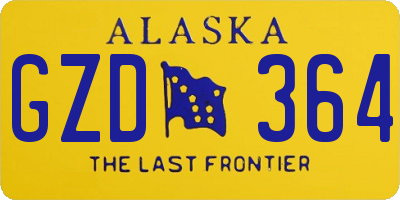 AK license plate GZD364