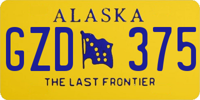 AK license plate GZD375