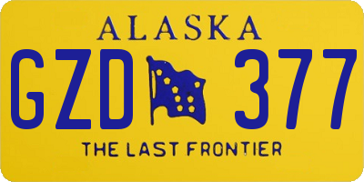 AK license plate GZD377