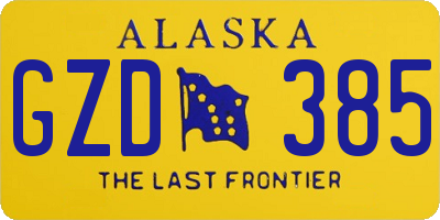 AK license plate GZD385