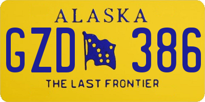 AK license plate GZD386