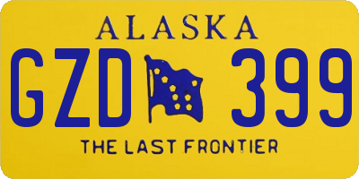 AK license plate GZD399