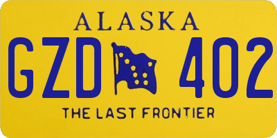 AK license plate GZD402