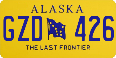 AK license plate GZD426