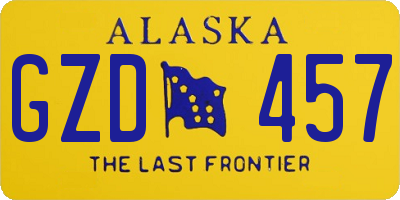 AK license plate GZD457