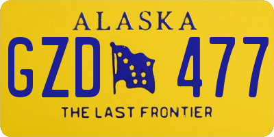 AK license plate GZD477