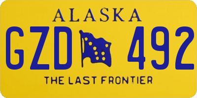 AK license plate GZD492