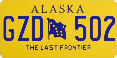 AK license plate GZD502