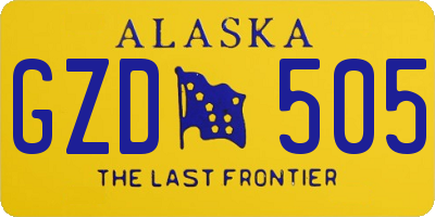 AK license plate GZD505