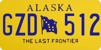 AK license plate GZD512