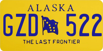 AK license plate GZD522
