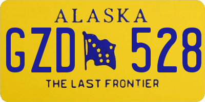 AK license plate GZD528