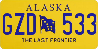 AK license plate GZD533