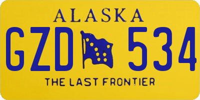AK license plate GZD534