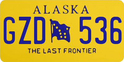 AK license plate GZD536