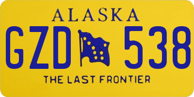 AK license plate GZD538
