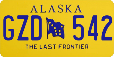 AK license plate GZD542