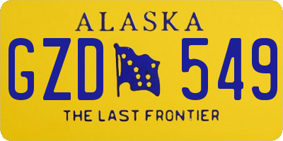 AK license plate GZD549