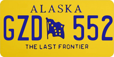 AK license plate GZD552