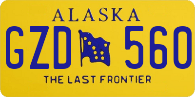 AK license plate GZD560