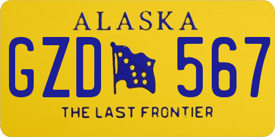 AK license plate GZD567