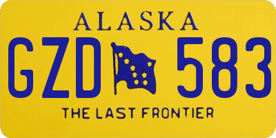 AK license plate GZD583