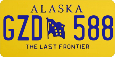 AK license plate GZD588