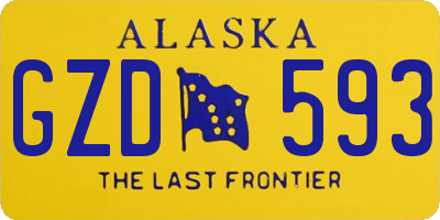 AK license plate GZD593