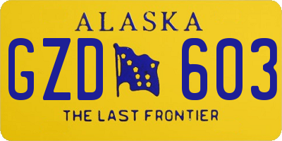 AK license plate GZD603