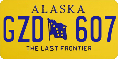 AK license plate GZD607