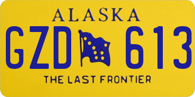 AK license plate GZD613